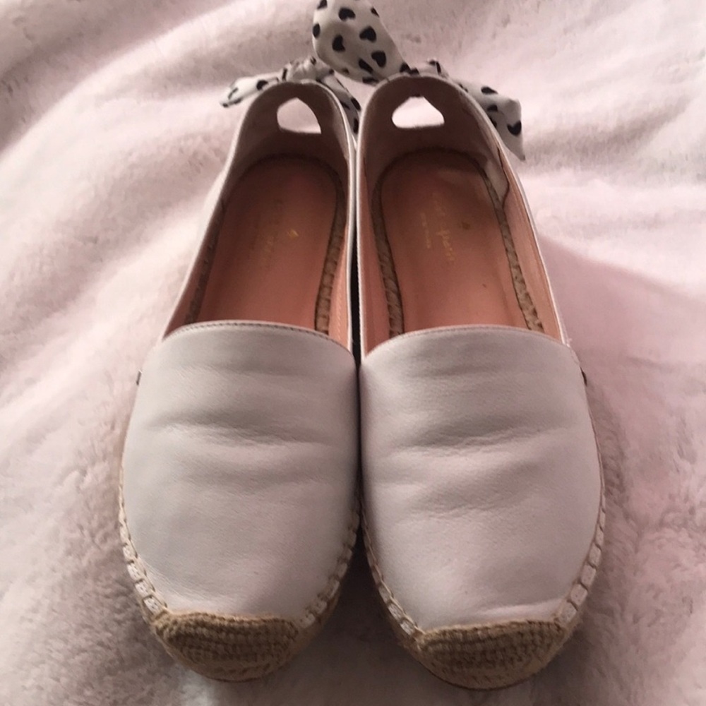 Kate Spade New York White Grayson Round-Toe Espadrilles